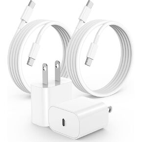 شاحن iPhone 15 16، كتلة شحن سريعة 20 وات USB C وسلك كابل من النوع C إلى C بطول 10 أقدام لهاتف Apple iPhone 15 Plus/15 Pro Max/16 Pro، iPad Pro 12.9/11 بوصة/4/3Gen، مكعب محول طاقة بقابس حائط iPad لبنة in Kuwait