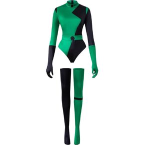 PROMOTED TO BIG SISTER Womens Halloween Costume Anime Shego Cosplay Costume Sexy Bodysuit Super Villain Costumes