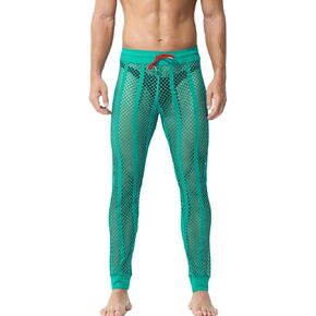 Men Sexy Mesh Pants Men's Fishnet Pants Male See through Bottoms