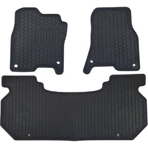 Custom-Made 2019-2025 Ram 1500 (Crew Cab, Quad Cab) All-Weather Rubber Floor Mats (Front Row, 2-pc Black)