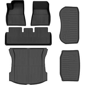CARMALU Floor Mats for Tesla Model 3 Highland 2024,Custom Full Cover Car Mats,All-Weather Automotive Interior Cargo Liners and Trunk Mats Accessories (2024 for Model 3 Full Floor Mat Kit(Set of 6))