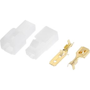 1 Pin Car Electrical Wire Connector Plug Kits Waterproof 6.3 Series Male Female Cable Terminal Housing Plastic Copper White