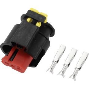 Ignition Coil Repair Kit Connector Plug for Opel for Fiat/Inner Female Wire Terminal Connector/Waterproof Plastic Tin-Plated Copper 1.5mm Series / 1 Set Black 3 Pin