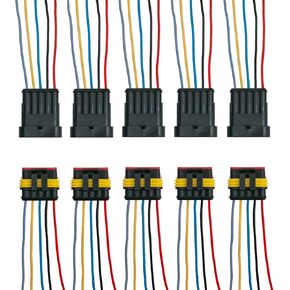 4 Pin Way Waterproof Electrical Wire Connector Plug Automotive Wire Connectors Plug with Wire AWG Marine Pack of 10