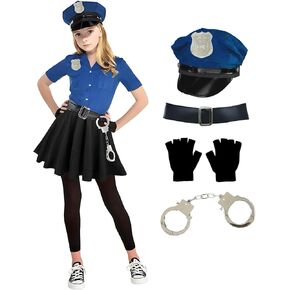XXLOG Police Officer Costume for Girls,Police Costume for kids Halloween Costumes for Girls