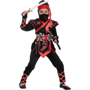 Spooktacular Creations Girl Birdy Red Ninja Costume for Halloween Dress Up Party, Ninja Role Playing