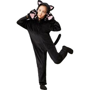 Cat Costume For Girls,Black Cat Noir Costume For Kids Dress Up,Prefect for Halloween,Animal Dress Up Party