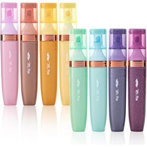 Mr. Pen- Glitter Highlighters, 8 Pack, Pastel and Metallic Colors, Chisel Tip, Highlighters Glitter Highlighter Markers, Sparkly Highlighters Aesthetic Highlighters, Sparkle Highlighters