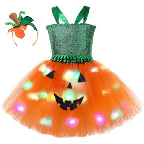 زي توتو دريمز LED على شكل قرع للفتيات والأطفال في الهالوين مع عصابة رأس in Kuwait