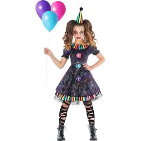 Morph Rainbow Creepy Clown Costume For Girls Kids Creepy Clown Costume Girls Scary Clown Costume Kids Girls Clown Halloween