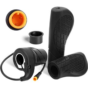 FT76x Half Twist Throttle, Half Twist Waterproof Grip, Electric Bicycle Throttle Handle 12V/24V/36V/48V/60V/72V for Ebike MTB Conversion Kit