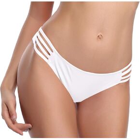 SHEKINI Womens Cutout Strappy Strap Side Low Rise Cheeky Bikini Bottom Swimsuits