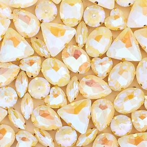 TANOSII خياطة على أحجار الراين 60 قطعة من أحجار الراين الزجاجية ذات الأشكال المختلطة مخيطة على الأحجار الكريمة الكريستالية بظهر مسطح عقلي مع مخلب ذهبي للمجوهرات والحرف اليدوية والملابس والأحذية التنكرية باللون الوردي in Kuwait