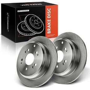 A-Premium 11.66 inch (296.1mm) Front Drilled and Slotted Disc Brake Rotors Compatible with Select Honda Models - Odyssey 2005 2006 2007 2008 2009 2010 V6 3.5L, 2-PC Set
