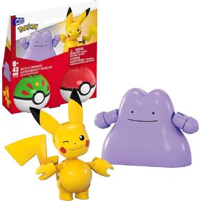 MEGA Pokémon Action Figure Building Toys Set, Poké Ball 2-Pack, Pikachu and Ditto with 42 Pieces, for Kids