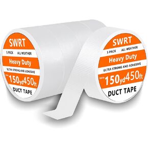 5-Pack Silver Strong Adhesive Duct Tape 2Inch 90ft/30yd, Duct Tape Heavy Duty Waterproof All Weather Duct Tape No Residue Sealing & Patching for Indoor&Outdoor Repair