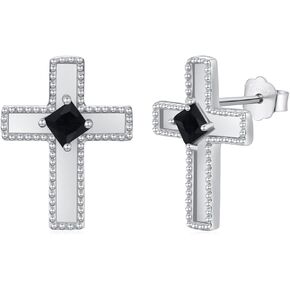 Cross Earrings S925 Sterling Silver Celtic Cross Earrings Hoop Dangle Irish Earrings Valentines Day Gifts for Women Girls Men Boys