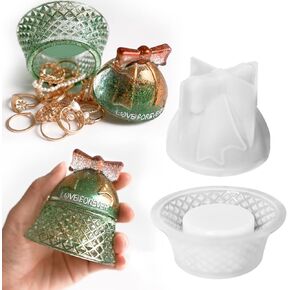 Jar Silicone Molds, Christmas Bells Storage Jar Resin Molds with Lid for Epoxy DIY Jewelry Storage Box, Candy Container, Epoxy Resin Casting Craft Gifts