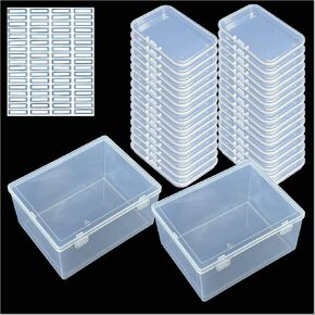 Nail art toolbox Bead Organizers-8 Pcs Jewelry Organizers and Storage Plastic Storage Cases Mini Clear Bead Storage Containers Transparent Boxes with Hinged Lid and Rectangle Clear Craft Supply Case