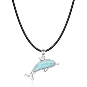 PurpleMoon 925 Sterling Silver Larimar Seashell Necklace, Protection and Renewal Pendant, Gift for Birthday, Valentine’s Day, Christmas