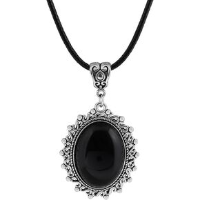 Sacina Gothic Black Teardrop Necklace, Victorian Necklace, Gothic Necklace, Goth Necklace, Vintage Necklace, Black Necklace, Costume Jewelry, Christmas Gift for Women
