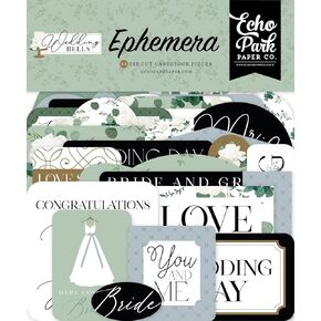 Echo Park Cardstock Ephemera-Icons, Wedding Bells BL335024