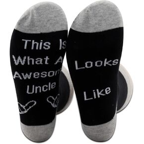 PXTIDY 2 Pairs Funny Uncle Socks This Is What An Awesome Uncle Looks Like Socks for Uncle