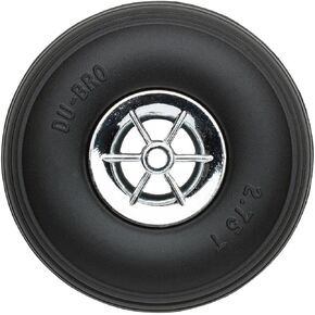 DU-BRO RC Airplane Wheels, 69.85 mm Diameter - Low Bounce RC Wheel for Airplane RC Plane Kit, with 6-Spoke Chrome Wheel Hub, RC Plane Tires for Grass and Paved Runways, Available in 8 Wheel Sizes