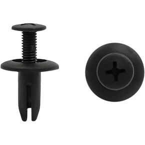 uxcell 50Pcs 5mm Hole 15mm Dia Plastic Rivets Fastener Clips Black for Car Auto