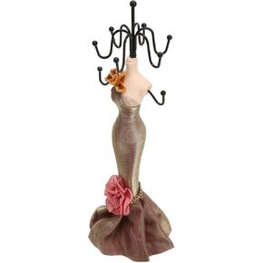 ZJchao Jewelry Display Stand, Ring Necklace Holder Model Figurine Home Decoration Elegant Lady Model Earring Display Rack Mannequin Princess Dress Necklace Jewelry Display Holder