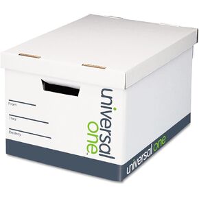 Universal Heavy-Duty Fast Assembly Lift-Off Lid Storage Box, Letter/Legal Files, White, 12/Carton