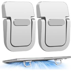 Foldable Laptop Stand, Mini Portable Computer Stand, Self-Adhesive Laptop Stand, Invisible Laptop Riser, Ventilated Cooling Computer Notebook Stand for 10-17.3" Laptops, Black