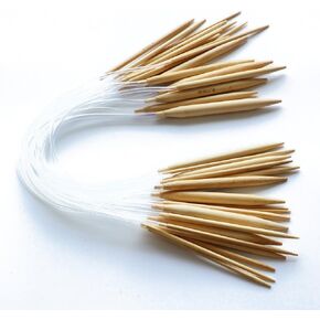 LGEGE Bamboo Circular Knitting Needles Smoothe Ends with Clear Plastic Tube Crafts Yarn Sets Needles Kit