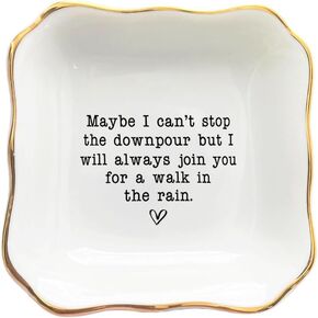 Ceramic Ring Dish, Maybe I Can't Stop The Downpour Gifts For Women, Friendship Gift, Tough Time Gift, Friend In Need, Long Distance Friendship, Best Friend Birthday Gift