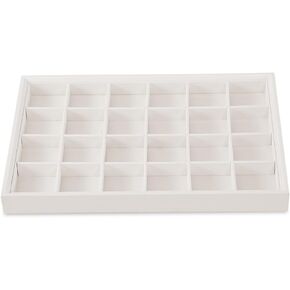 Jewelry Tray, Organizer for Ring Earring Necklace Pendants Bracelet Stackable Showcase Display (brown, 12 Grids Tray)
