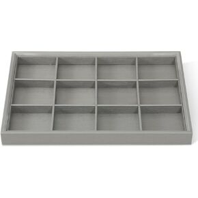 Jewelry Tray, Organizer for Ring Earring Necklace Pendants Bracelet Stackable Showcase Display (brown, 12 Grids Tray) in Saudi Arabia