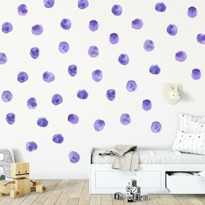 Polka Dot Decals (48 Decals), Watercolor Polka Dots Wall Decals Sticker for Nursery Kids Bedroom Classroom Decor or Girls Room Wall Decals, Kids Wall Decals, Colorful Wall Stickers Baby Room Decor