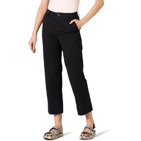 Amazon Essentials Women's High-Rise Slim-Fit Ankle-Length Wide-Leg Khaki Pant