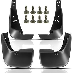 YHTAUTO Mud Flaps Splash Guards Replacement for Toyota Corolla 2003-2008 I4 1.8L Sedan, Mudguards Mudflaps Accessories for Cars Wheel Protector with Hardware Kit, Front & Rear LH RH, 4Pcs Set, Black