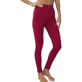 levaca Womens Jeggings High Waist Skinny Casual Work Pants Slim Pencil Trousers with Pockets
