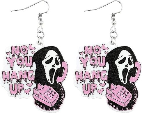 The skull of love Ghost Acrylic Earrings Halloween Stud Dangle Earrings,Horror Movie Earrings, Characters & Text Dangle Earrings Halloween Earrings in Saudi Arabia