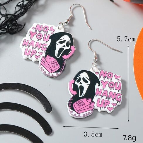 The skull of love Ghost Acrylic Earrings Halloween Stud Dangle Earrings,Horror Movie Earrings, Characters & Text Dangle Earrings Halloween Earrings in Saudi Arabia