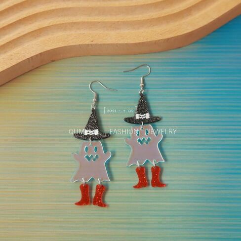 The skull of love Ghost Acrylic Earrings Halloween Stud Dangle Earrings,Horror Movie Earrings, Characters & Text Dangle Earrings Halloween Earrings in Saudi Arabia
