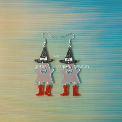 The skull of love Ghost Acrylic Earrings Halloween Stud Dangle Earrings,Horror Movie Earrings, Characters & Text Dangle Earrings Halloween Earrings in Saudi Arabia