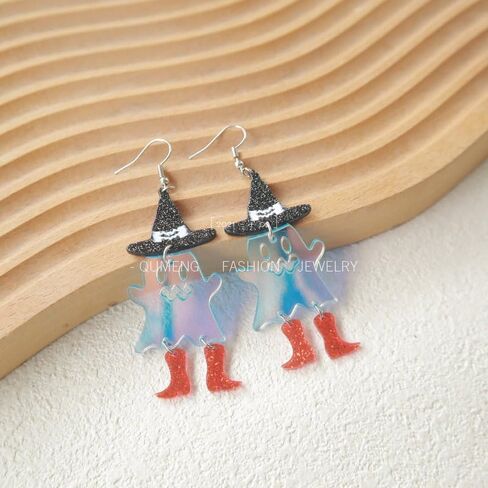 The skull of love Ghost Acrylic Earrings Halloween Stud Dangle Earrings,Horror Movie Earrings, Characters & Text Dangle Earrings Halloween Earrings in Saudi Arabia