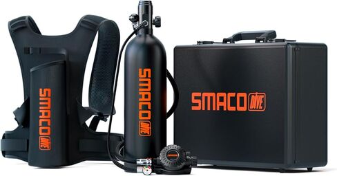 SMACO S700 Mini Scuba Tank 1.9L Portable Mini Scuba Diving Tank قابل لإعادة الاستخدام زجاجة المهر مع 25-30 دقيقة احتياطية للغوص طقم خزان هواء للغوص أسطوانة الأكسجين لإنقاذ الاستكشاف تحت الماء in Kuwait
