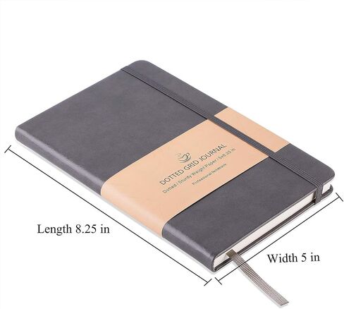 Dotted Grid Notebook/Journal - Dot Grid Hard Cover Notebook, Premium Thick Paper with Fine Inner Pocket, Mint Smooth Faux Leather, 5''×8.25'' in Saudi Arabia
