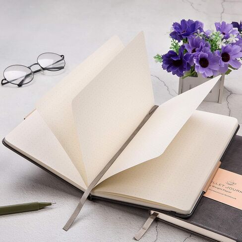 Dotted Grid Notebook/Journal - Dot Grid Hard Cover Notebook, Premium Thick Paper with Fine Inner Pocket, Mint Smooth Faux Leather, 5''×8.25'' in Saudi Arabia
