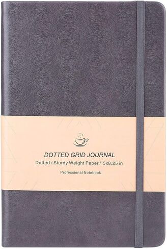 Dotted Grid Notebook/Journal - Dot Grid Hard Cover Notebook, Premium Thick Paper with Fine Inner Pocket, Mint Smooth Faux Leather, 5''×8.25'' in Saudi Arabia