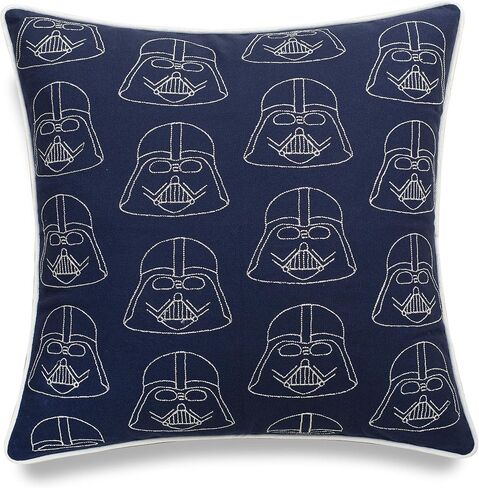 EURASIA DECOR Darth Vader مقاس 18 × 18 غطاء وسادة رمي مربع الشكل مطرز قياسي - هدية عيد ميلاد، ديكور للأطفال/الأطفال in Saudi Arabia